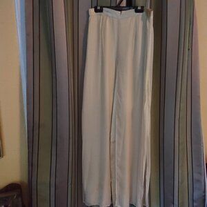 Ivory and silk chiffon pants, size 6